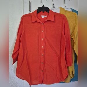 Chico's Orange Linen Shirt